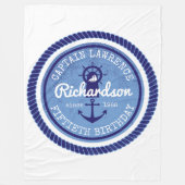 50ste Verjaardag Kapitein Nautical Rope Anchor Fleece Deken (Voorkant)