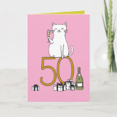 50ste verjaardag kat viering 50 jaar vijftig bedankkaart (Voorkant)