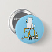 50ste verjaardag kat viering 50 jaar vijftig ronde button 5,7 cm (Voorkant /achterkant)