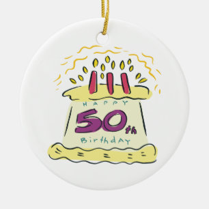 50ste verjaardag keramisch ornament