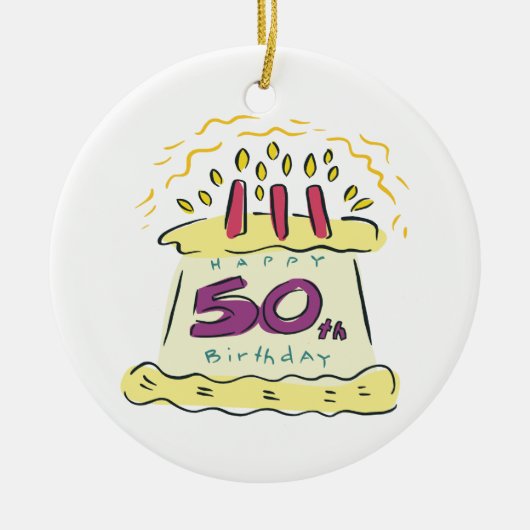 50ste verjaardag keramisch ornament (Voorkant)