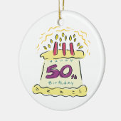 50ste verjaardag keramisch ornament (Links)