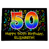 50ste verjaardag - Kleurrijke muziek symbolen, Rai Groot Cadeauzakje (Voorkant)