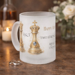 50ste verjaardag Koning Koningin Cadeau Elegant Matglas Koffiemok