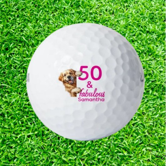 50ste verjaardag Labrador cadeau Golfballen