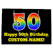 50ste verjaardag ~ Leuk, Kleurrijk, Levendig, Rege Groot Cadeauzakje (Achterkant)