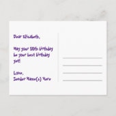 50ste verjaardag - Leuk vuurwerkpatroon + Regenboo Briefkaart (Achterkant)