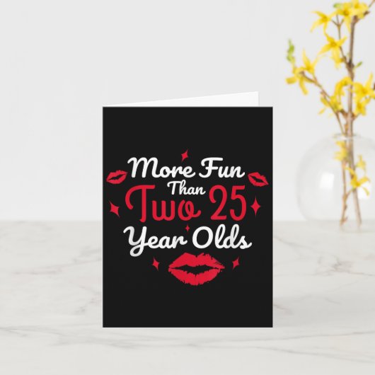 50ste verjaardag leuker dan twee 25 jaar oud grapp kaart (Gele Bloem)