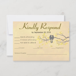 50ste verjaardag Liefdesvogels RSVP Kaartje