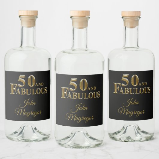 50ste verjaardag likeurfles etiket (Flessen)