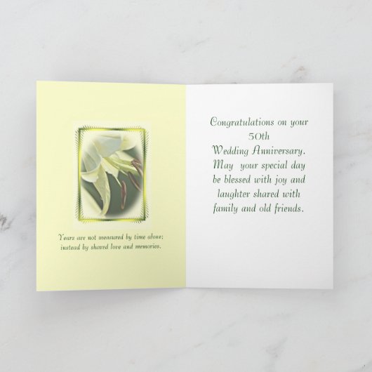 50ste verjaardag Lily kaart- elke gelegenheid Kaart (Binnen)