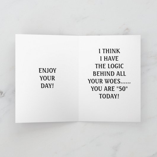50ste VERJAARDAG LOGICA Kaart (Binnen)