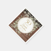 50ste verjaardag Loof Bos houten slingerlichtjes Servet (Hoek)