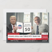 50ste verjaardag 🎙️ Mannen Funny Trump TV Nieuws  Kaart (Voorkant)