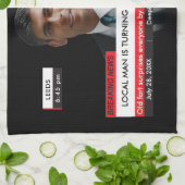 50ste Verjaardag Mannen Grappige TV Nieuws 40ste 6 Theedoek (Gevouwen)