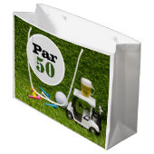 50ste verjaardag met bal en bier met t - shirts  groot cadeauzakje (Voorkant Gekanteld)