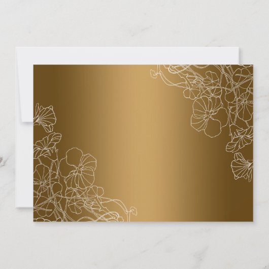 50ste verjaardag met foto - Goud Wit Bloemmotief Kaart (Achterkant)