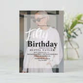 50ste verjaardag modern minimalistische foto vijft kaart (Staand voorkant)