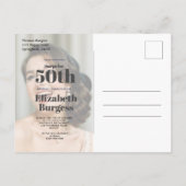 50ste verjaardag moderne foto verrassing briefkaart (Achterkant)