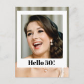 50ste verjaardag moderne foto verrassing briefkaart (Voorkant)