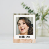 50ste verjaardag moderne foto verrassing briefkaart (Staand voorkant)