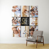 50ste verjaardag moderne zwarte en gouden fotocoll wandkleed (In situ)