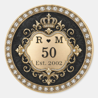 50ste verjaardag Monogram Gouden Zegel