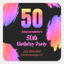 50ste verjaardag neon roze glittersfeer partij