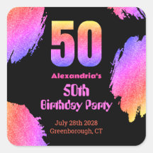 50ste verjaardag neon roze glittersfeerfeest