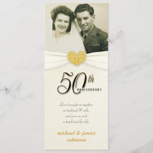50ste verjaardag - Nep-pocketfotokaartuitnodiginge Kaart
