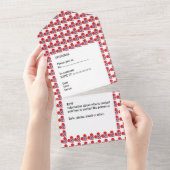 50ste verjaardag Noorse hartvlag rood All In One Uitnodiging (Afscheurbaar)