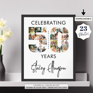50ste verjaardag nummer 50 23 Fotocollage Poster