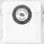50ste Verjaardag Nummer 50 Patroon Zwart-wit Ronde Sticker (Tas)