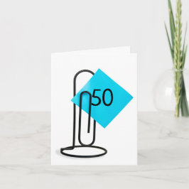 50ste verjaardag op een paperclip kaart