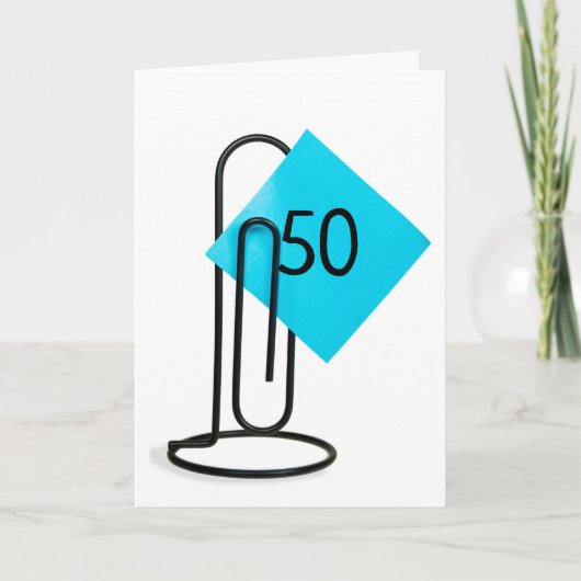 50ste verjaardag op een paperclip kaart (Voorkant)