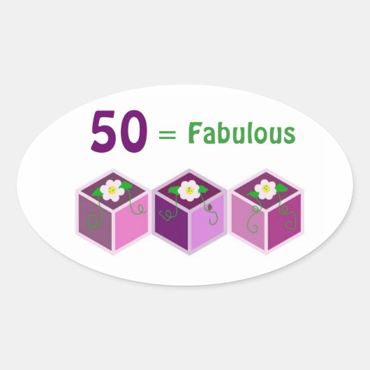 50ste verjaardag ovale sticker (Voorkant)