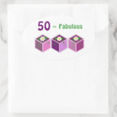 50ste verjaardag ovale sticker (Tas)