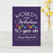 50ste verjaardag Paars van de meest verbluffende k Kaart (Gele Bloem)