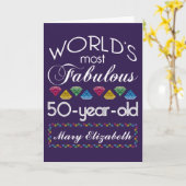 50ste verjaardag Paars van de meest verbluffende k Kaart (Gele Bloem)