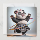 50ste verjaardag Panda Beer met Hula Hoop Kaart (Voorkant)
