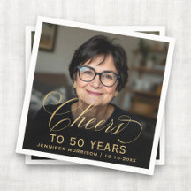 50ste verjaardag Party Foto Gold Script Cheers