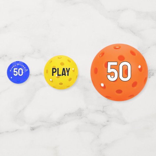 50ste verjaardag Pickleballs Confetti (Achterkanten)
