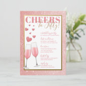 50ste verjaardag | PINK CHAMPAGNE Kaart (Staand voorkant)