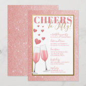 50ste verjaardag | PINK CHAMPAGNE Kaart (Voorkant / Achterkant)