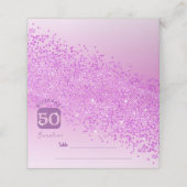 50ste verjaardag Pink Glitter Plaatskaartje (Buitenkant ongevouwen)