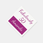 50ste verjaardag Pink Personaliseer fabelachtig 50 Servet (Hoek)