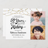 50ste Verjaardag Retro 50 JAAR IN HET MAKEN van Li Kaart (Voorkant / Achterkant)