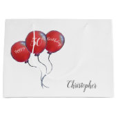 50ste verjaardag rode ballon groot cadeauzakje (Voorkant)