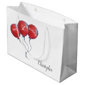 50ste verjaardag rode ballon groot cadeauzakje (Achterkant Gekanteld)