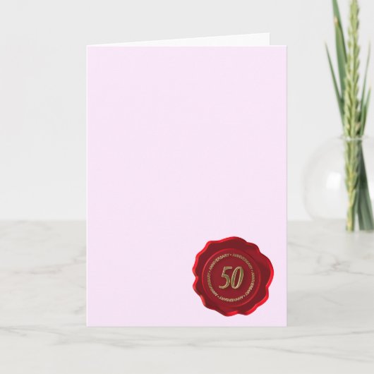 50ste verjaardag rode waszegel kaart (Voorkant)